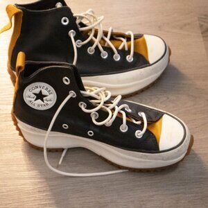 Converse Run Star Hike Hi Leather Black Saffron (Women's) Size 8